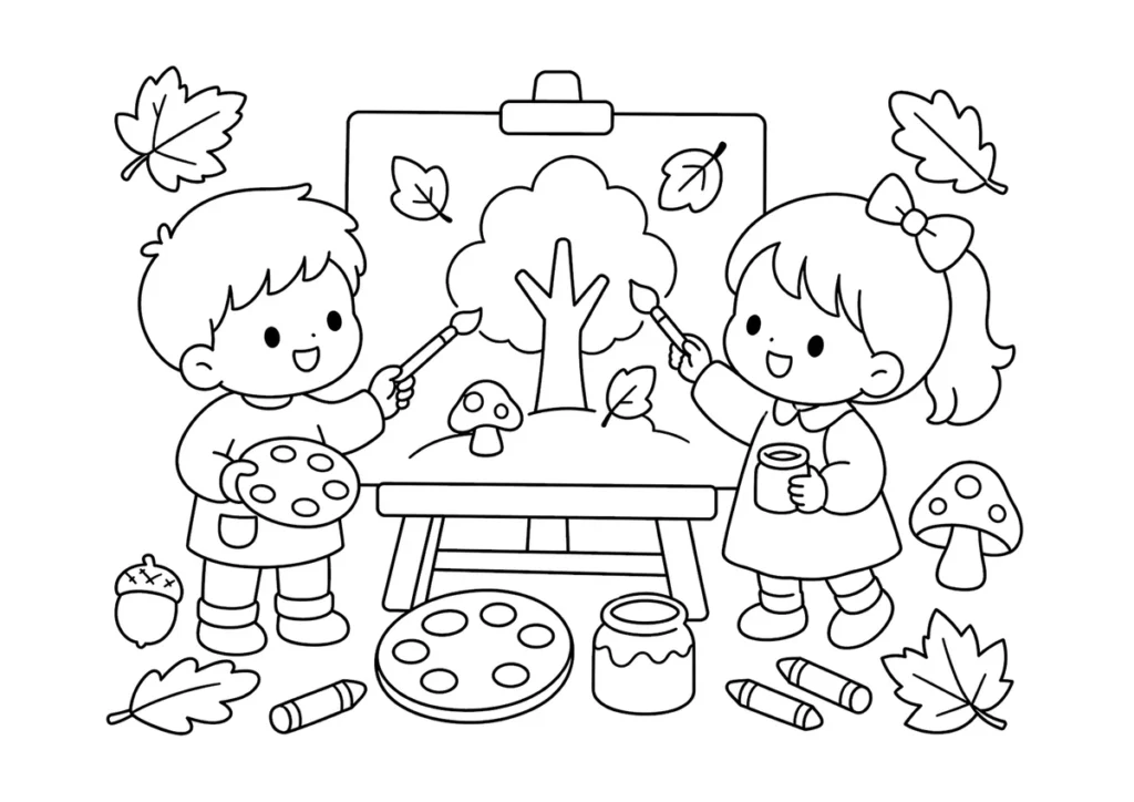 芸術の秋の塗り絵
