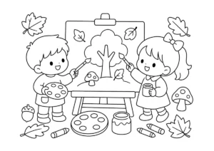 芸術の秋の塗り絵
