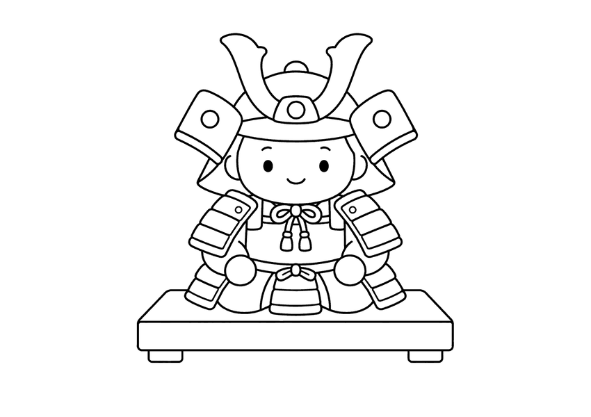 五月人形の塗り絵