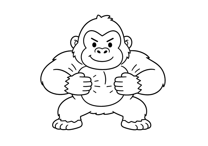 ゴリラの塗り絵