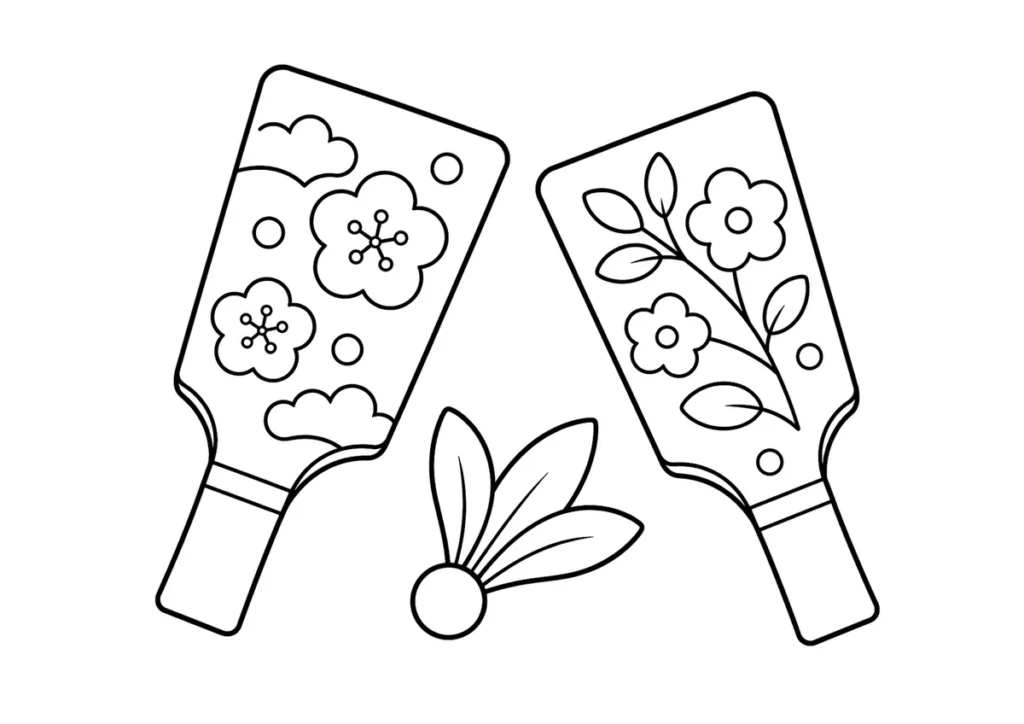 羽子板の塗り絵