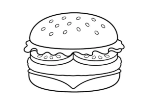 ハンバーガーの塗り絵