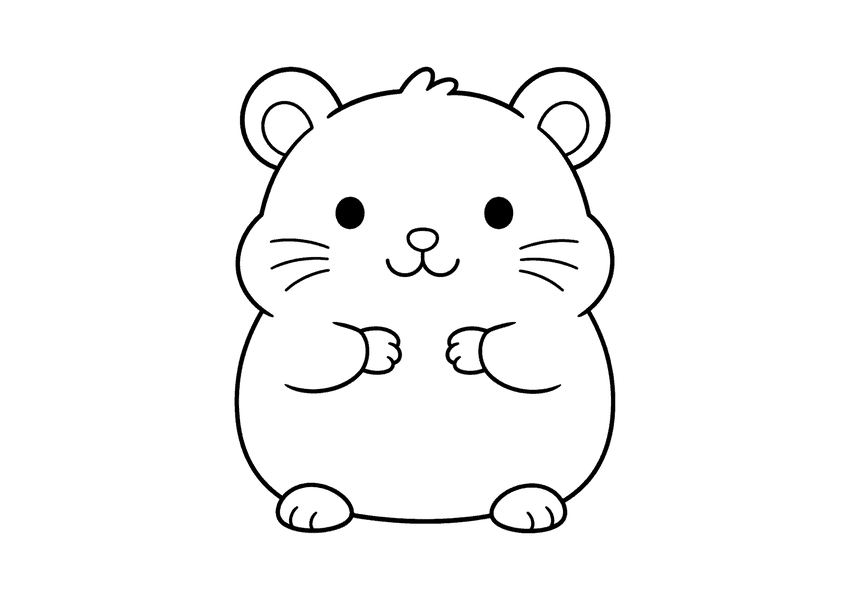ハムスターの塗り絵