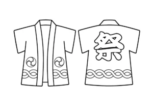 はっぴの塗り絵