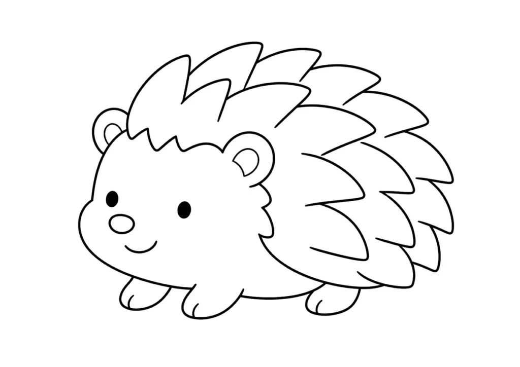 ハリネズミの塗り絵