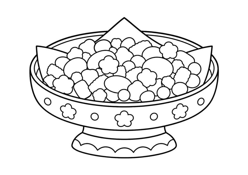 ひなあられの塗り絵