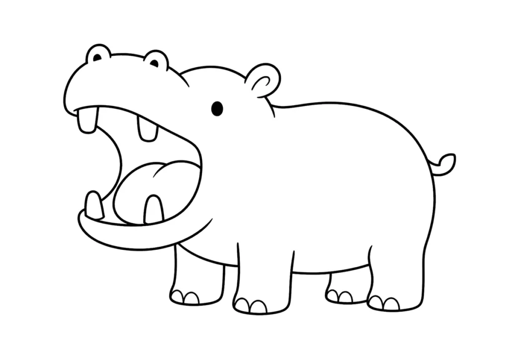 カバの塗り絵