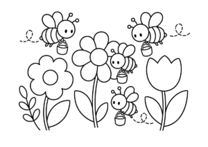 ミツバチの塗り絵
