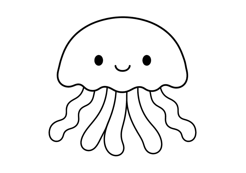 クラゲの塗り絵