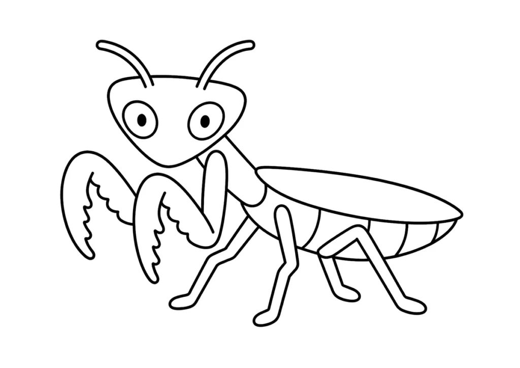 カマキリのぬりえ