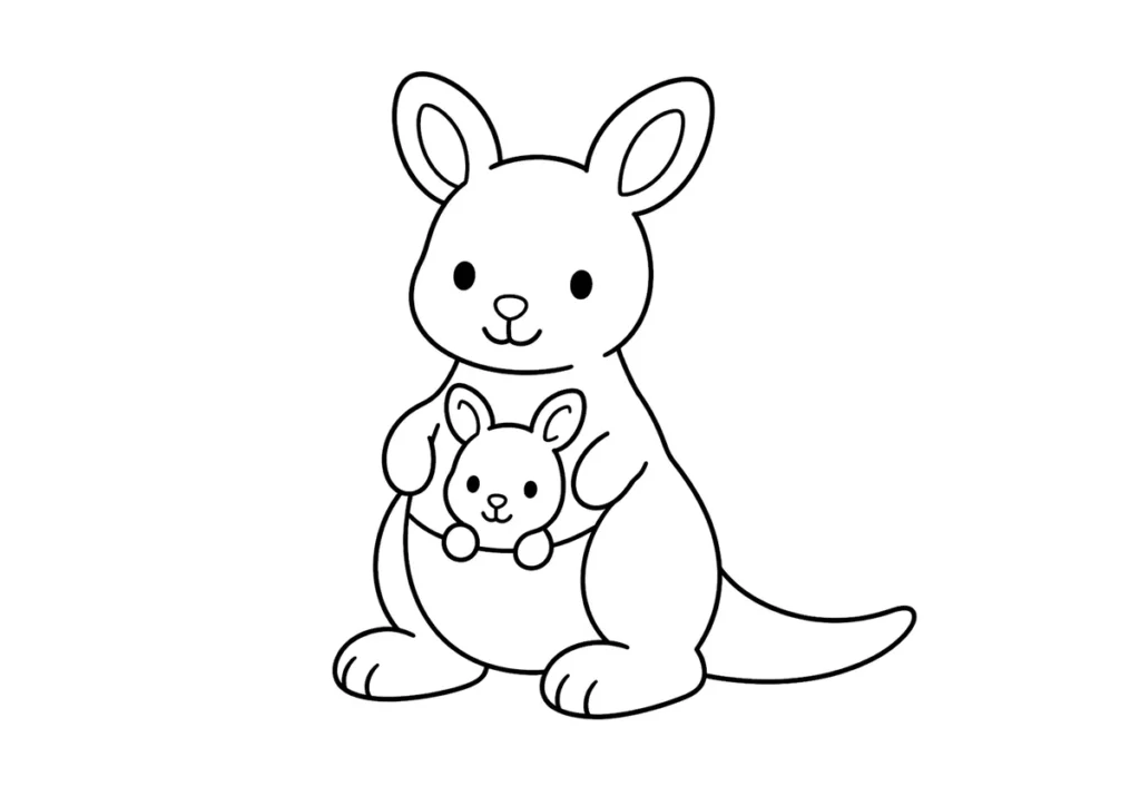 カンガルーの塗り絵