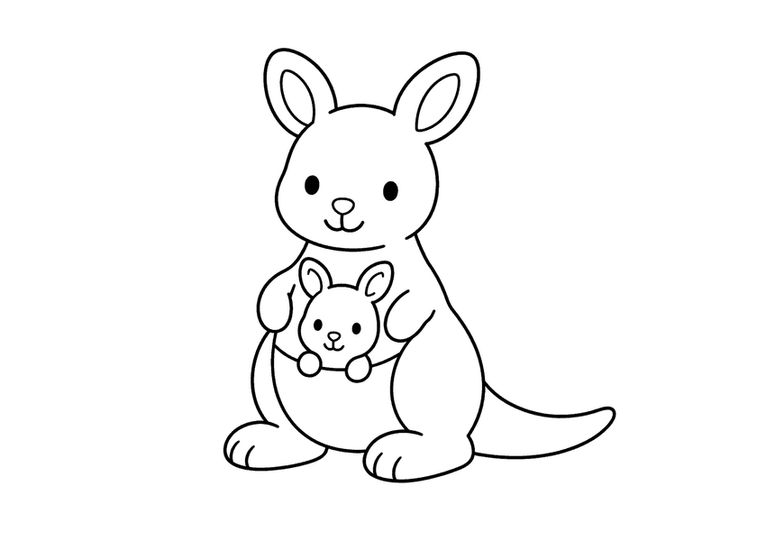 カンガルーの塗り絵