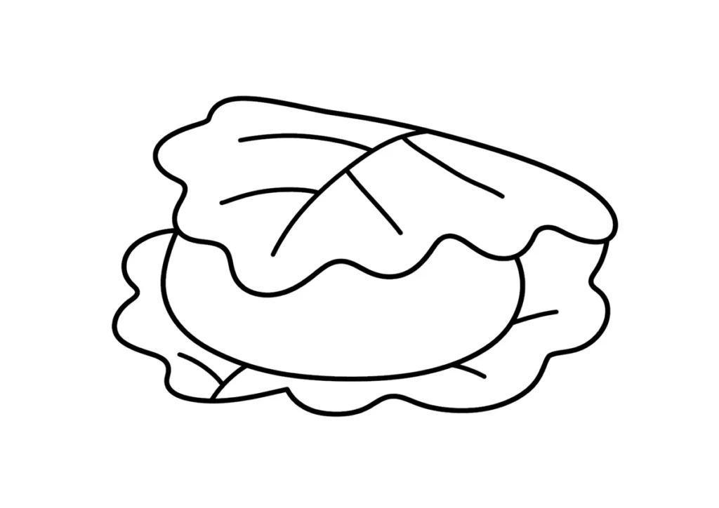 柏餅の塗り絵