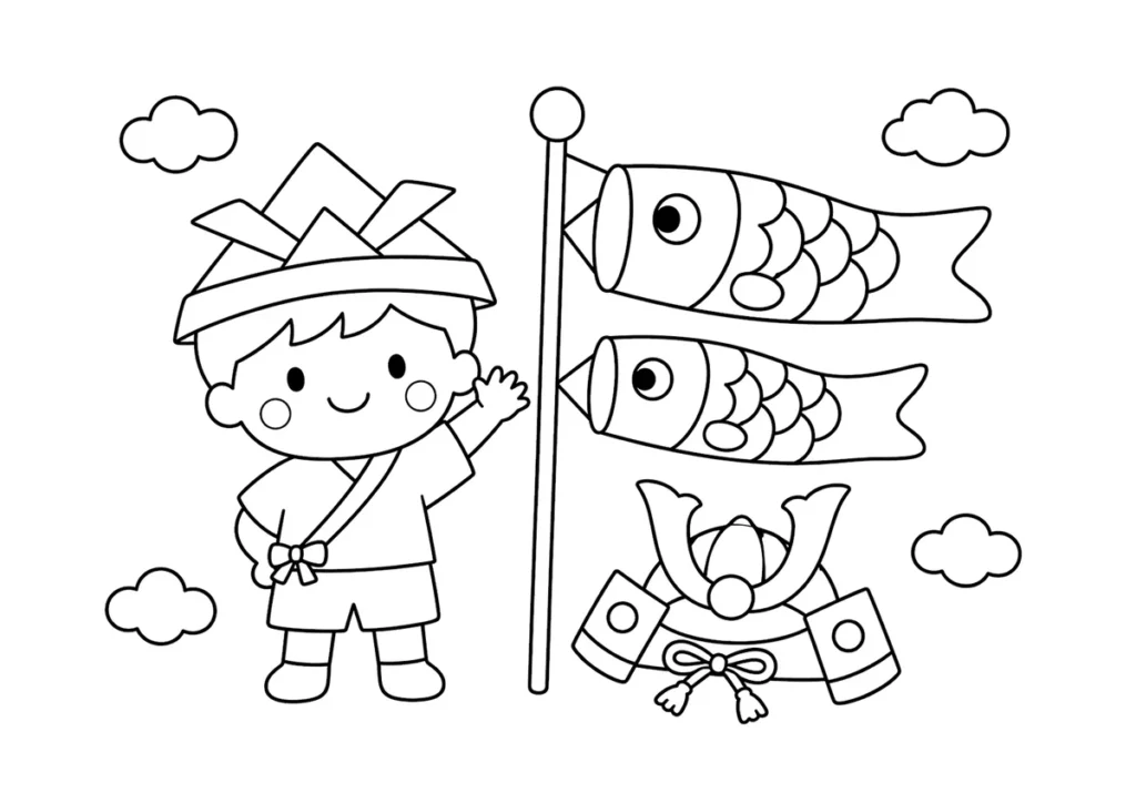 子どもの日の塗り絵