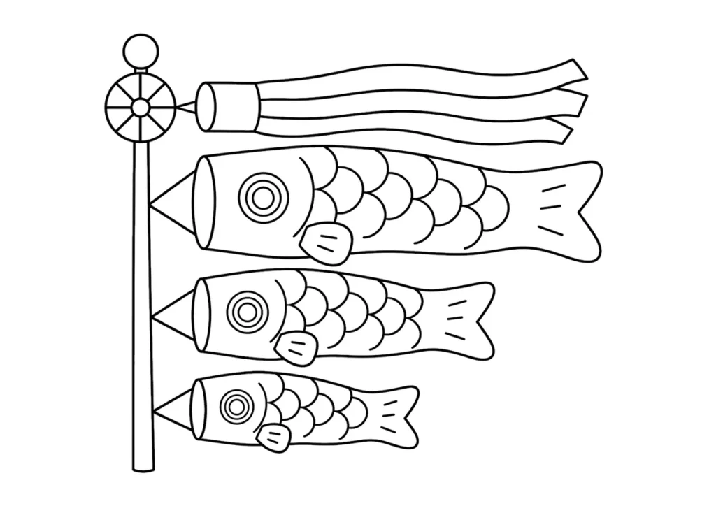 こいのぼりの塗り絵