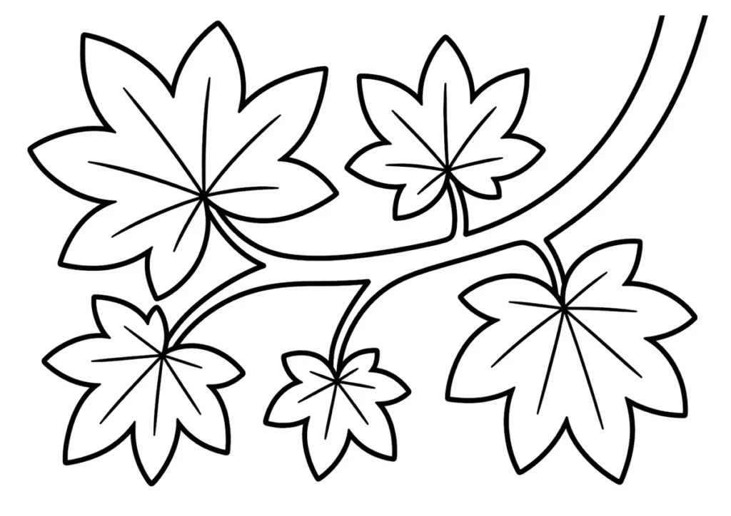 紅葉の塗り絵