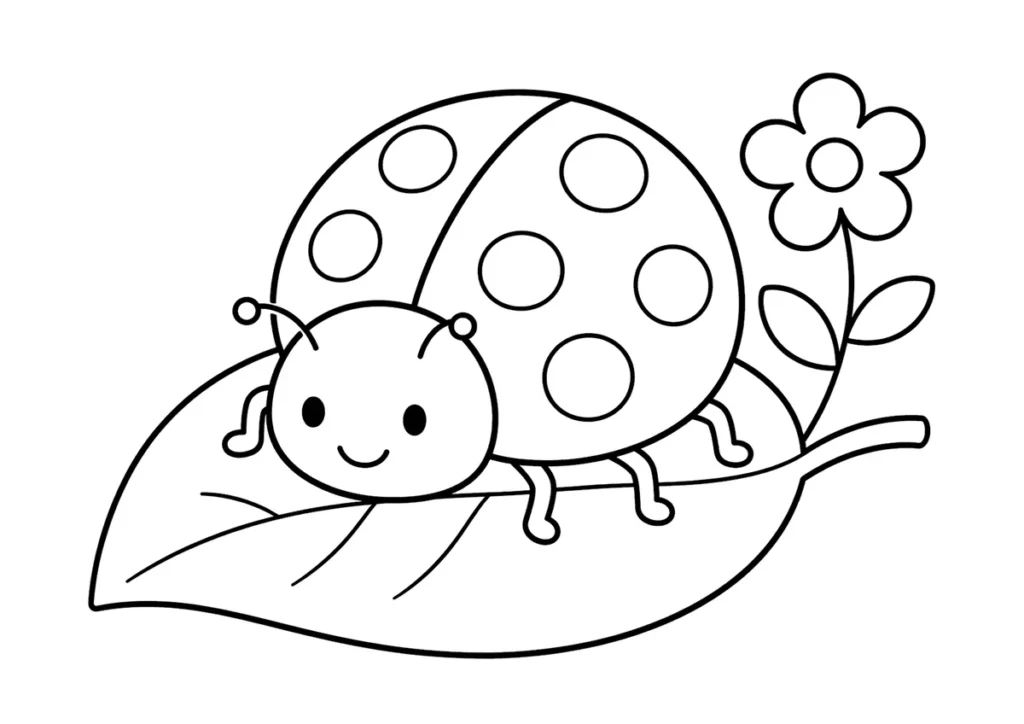 テントウムシの塗り絵