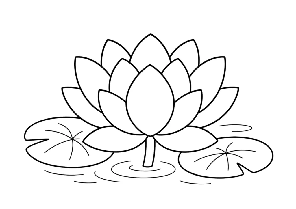 蓮の花の塗り絵