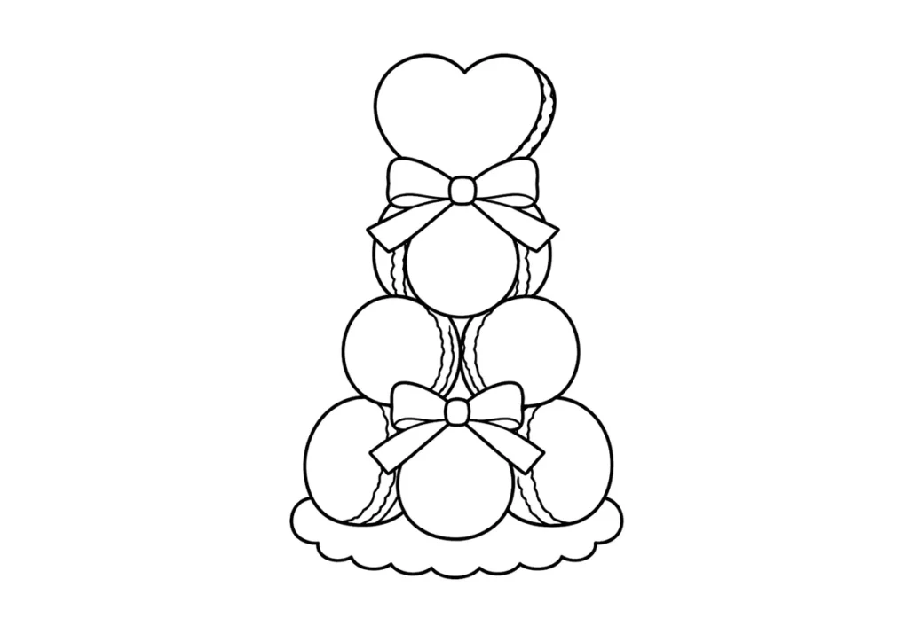 マカロンタワーの塗り絵
