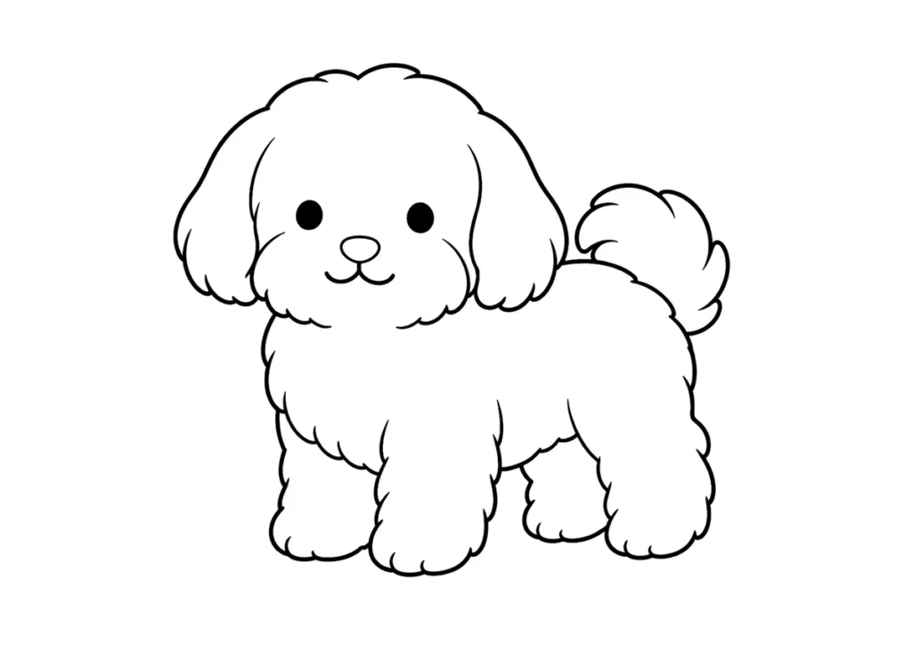マルチーズの塗り絵