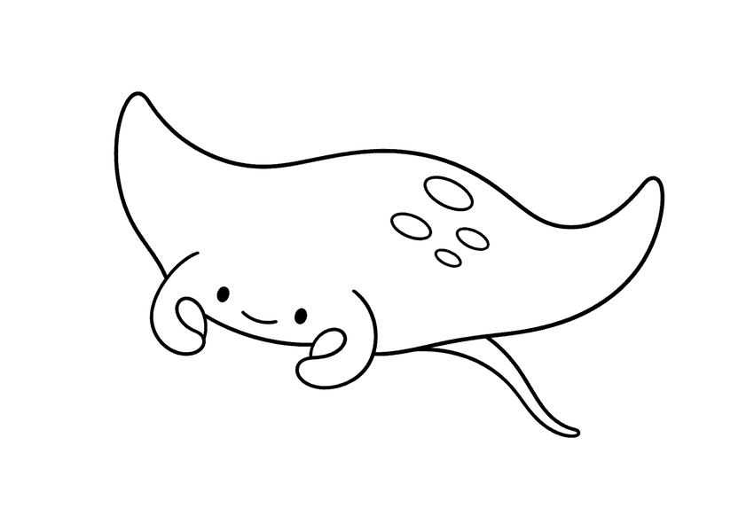 マンタの塗り絵