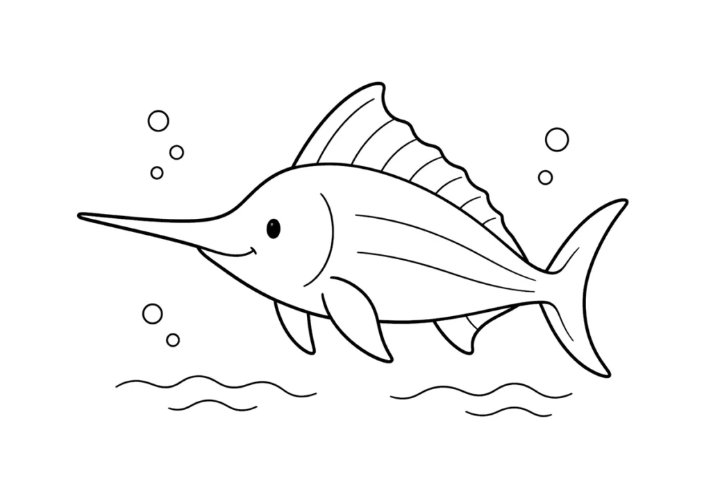 カジキの塗り絵