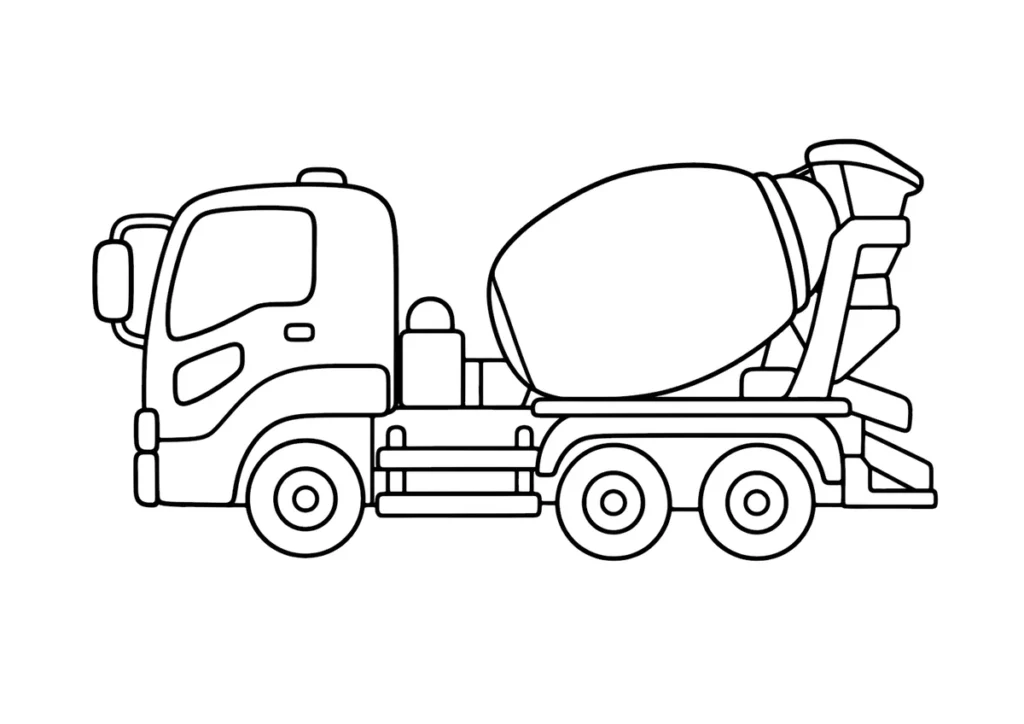 ミキサー車の塗り絵