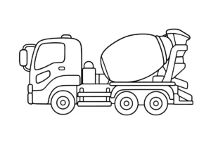ミキサー車の塗り絵