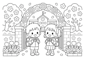 入学式の塗り絵