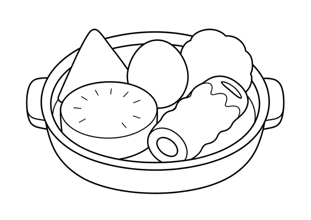 おでんの塗り絵