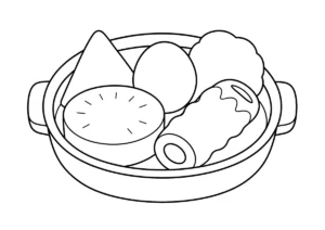 おでんの塗り絵