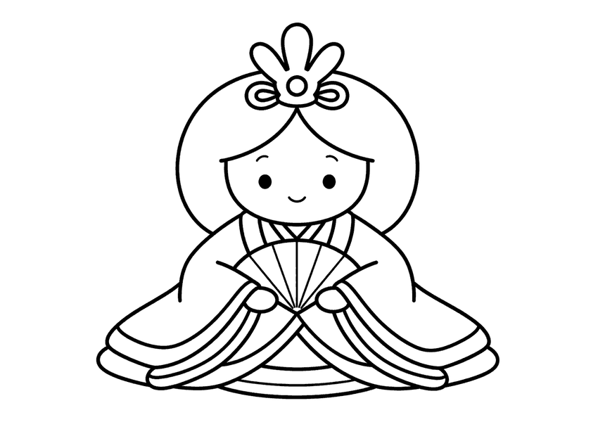 お雛さまの塗り絵