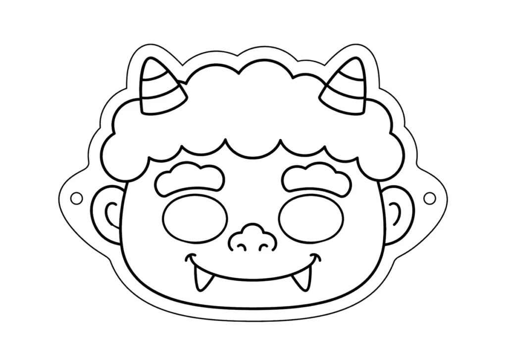 鬼の仮面の塗り絵