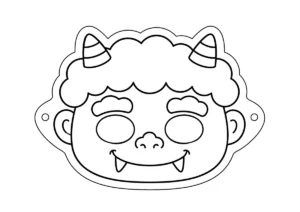 鬼の仮面の塗り絵