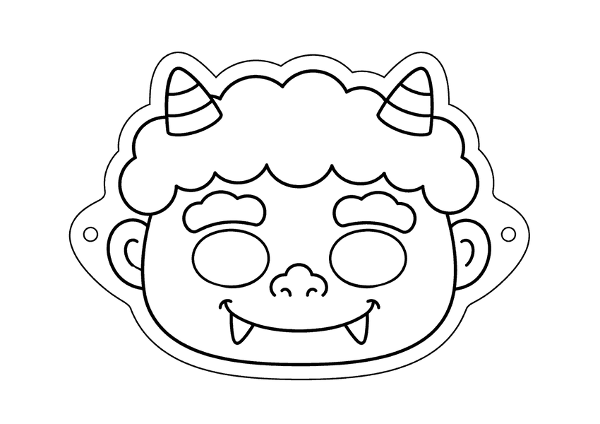 鬼の仮面の塗り絵