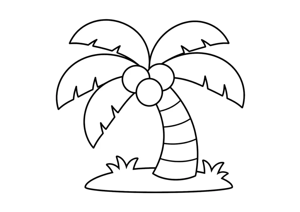 ヤシの木の塗り絵