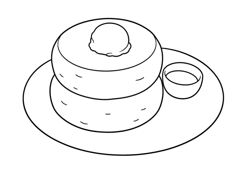 パンケーキの塗り絵