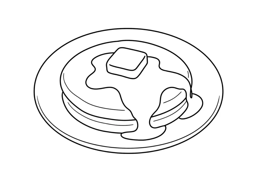 ホットケーキの塗り絵