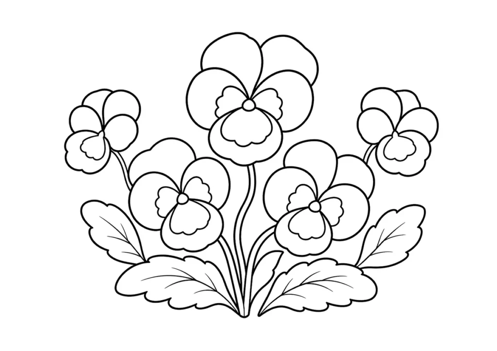 パンジーの塗り絵