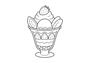 パフェの塗り絵