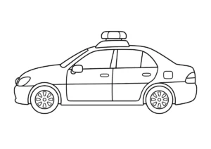 パトカーの塗り絵