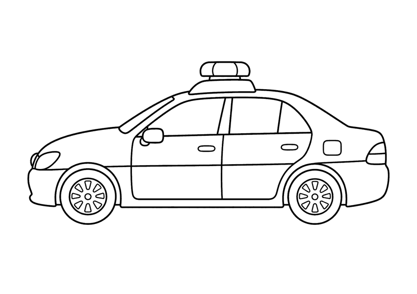 パトカーの塗り絵