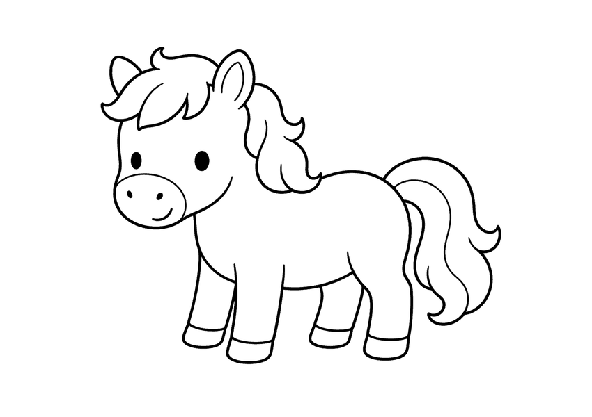 ポニーの塗り絵