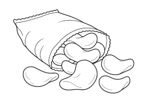 ポテトチップスの塗り絵