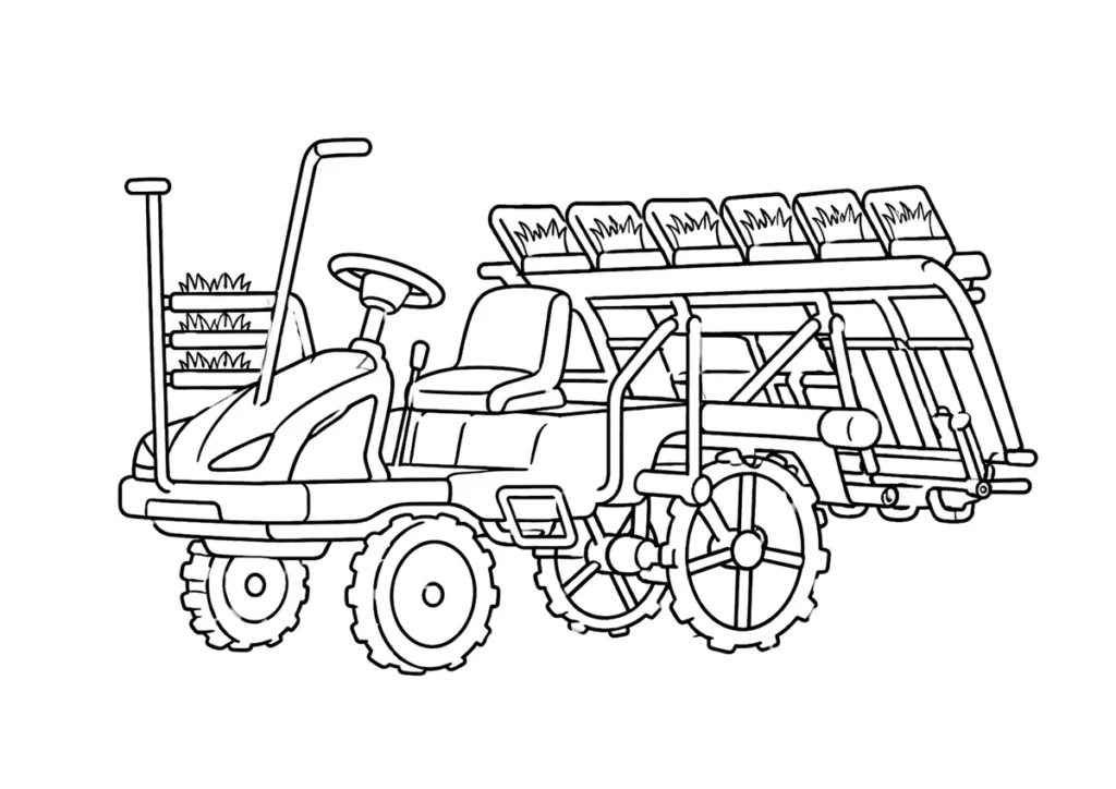 田植え機の塗り絵