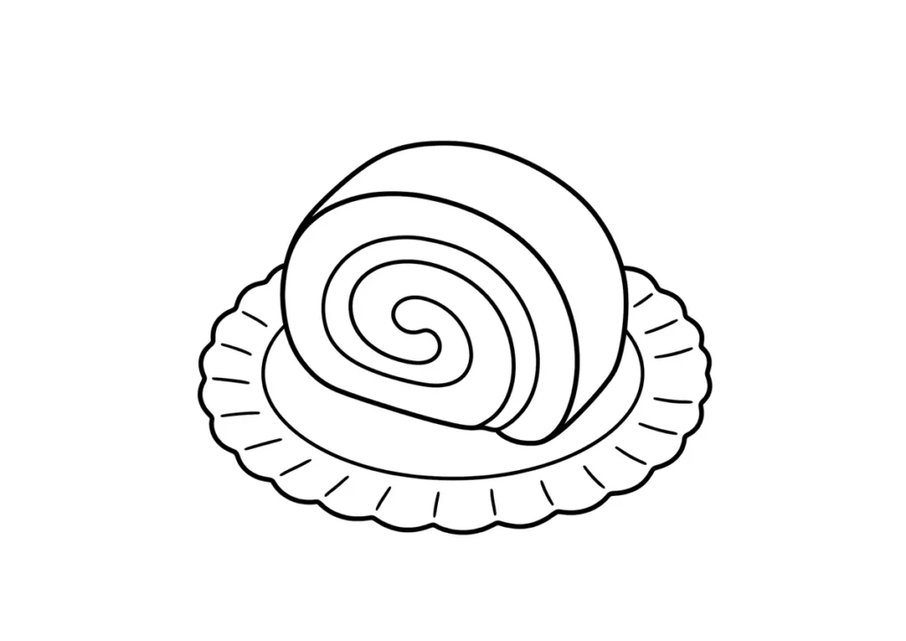 ロールケーキの塗り絵