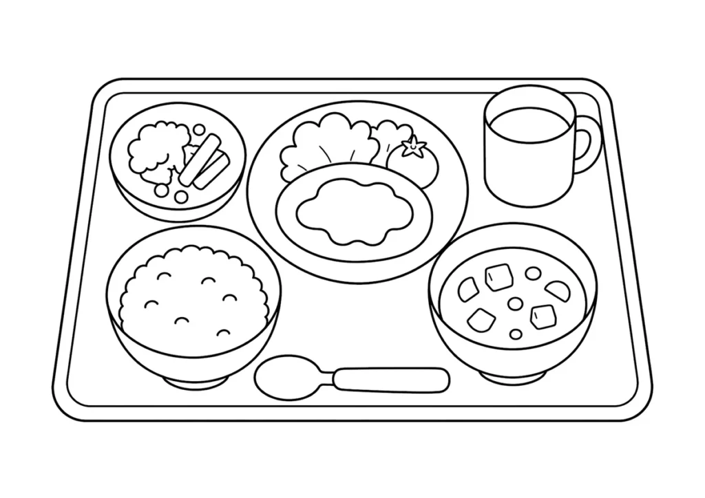 給食の塗り絵