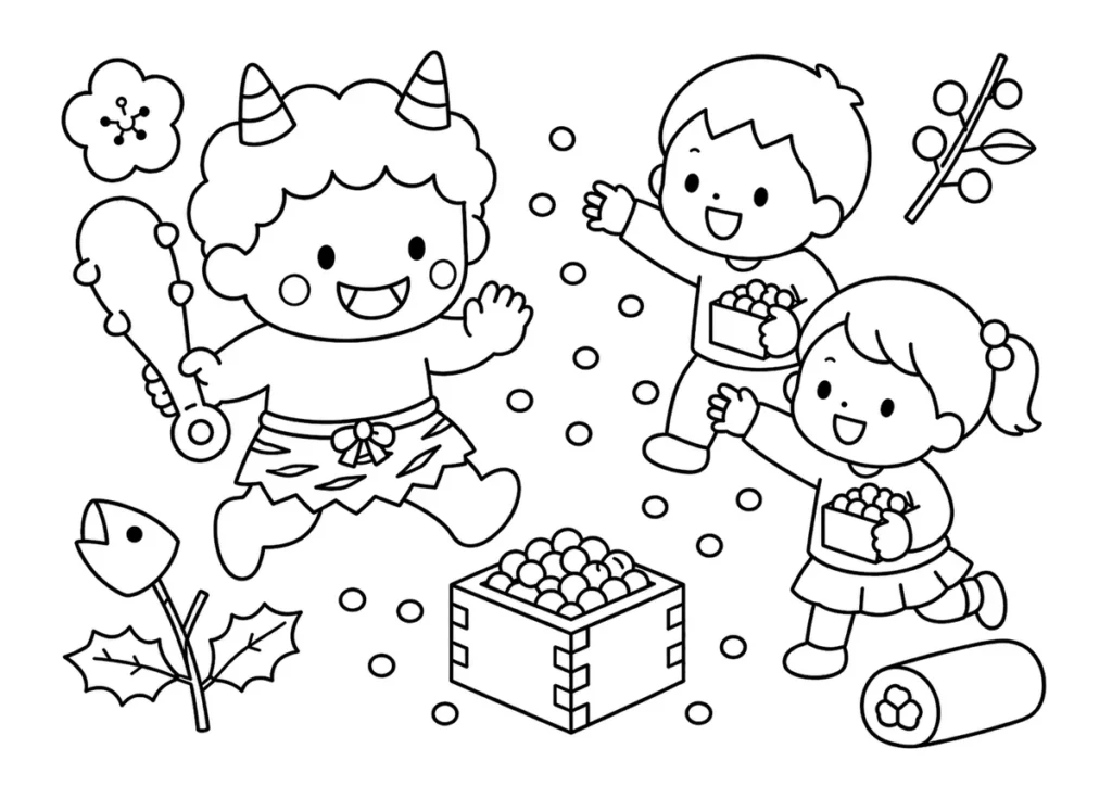 節分の塗り絵