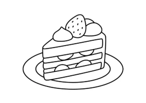 ショートケーキの塗り絵
