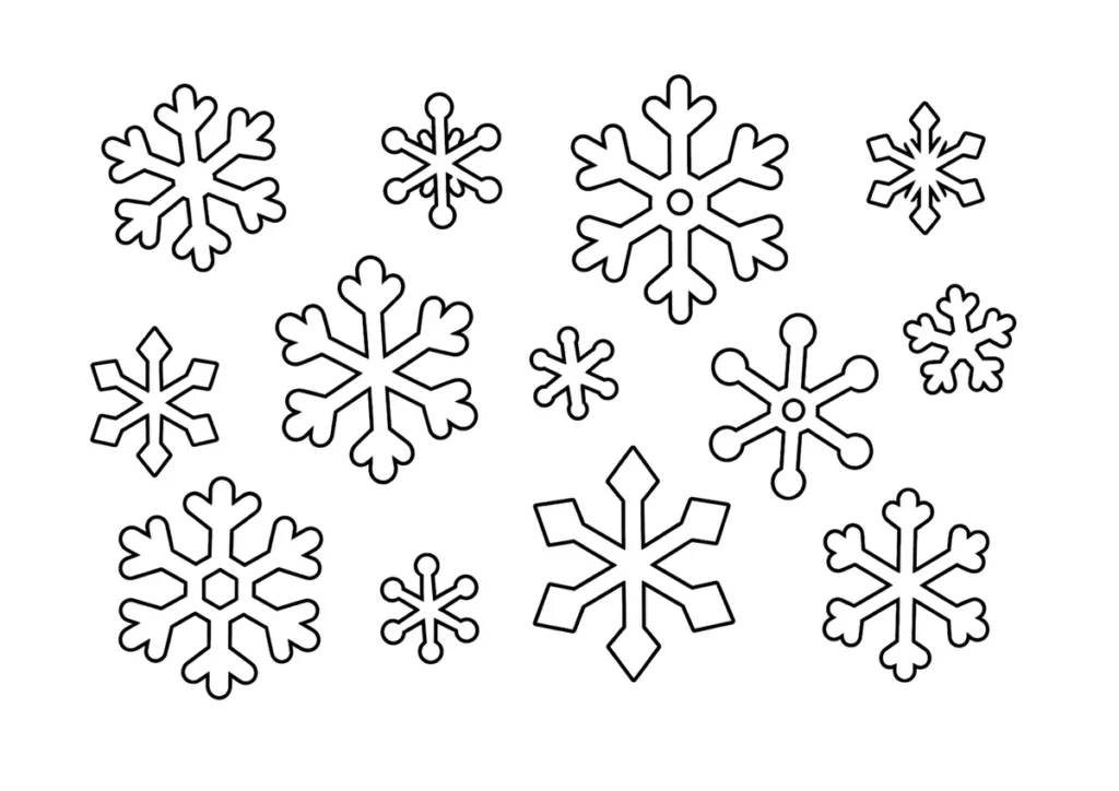 雪の結晶の塗り絵